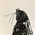 Moon-Gazing Hare - Black wire sculpture