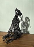 Moon-Gazing Hare - Black wire sculpture