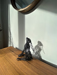 Moon-Gazing Hare - Black wire sculpture