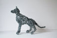 Sitting Wire Dog Sculpture